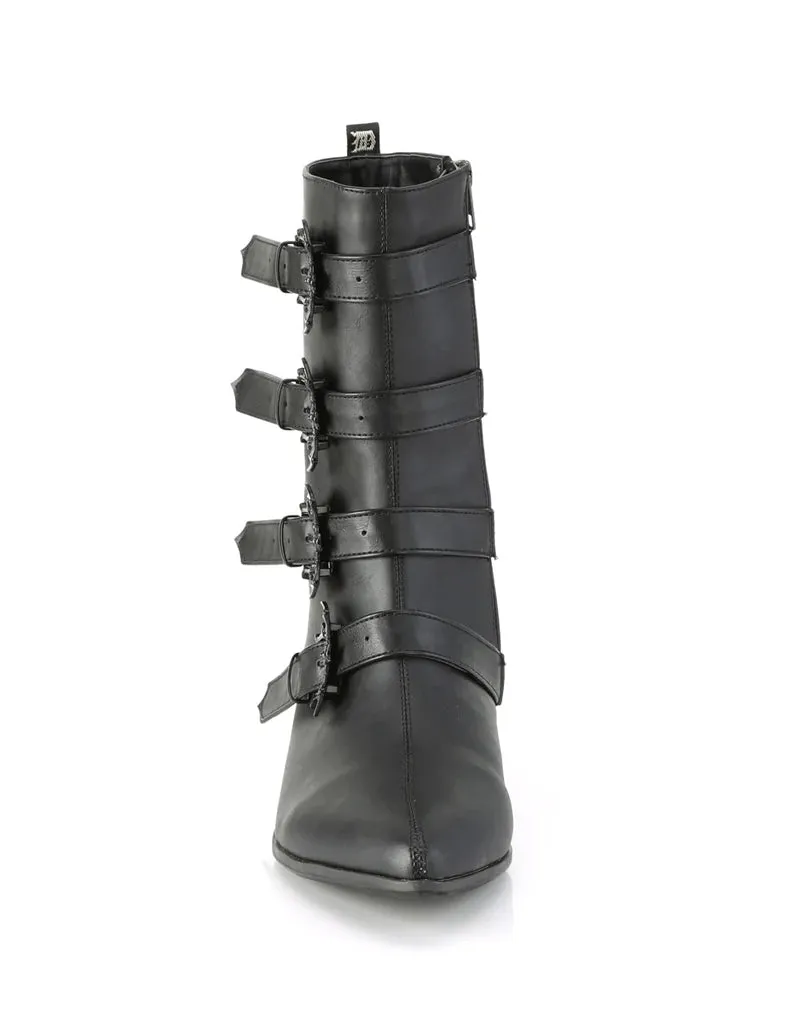 DEMONIA WARLOCK-110-B - BLACK VEGAN LEATHER - MENS US SIZE 11