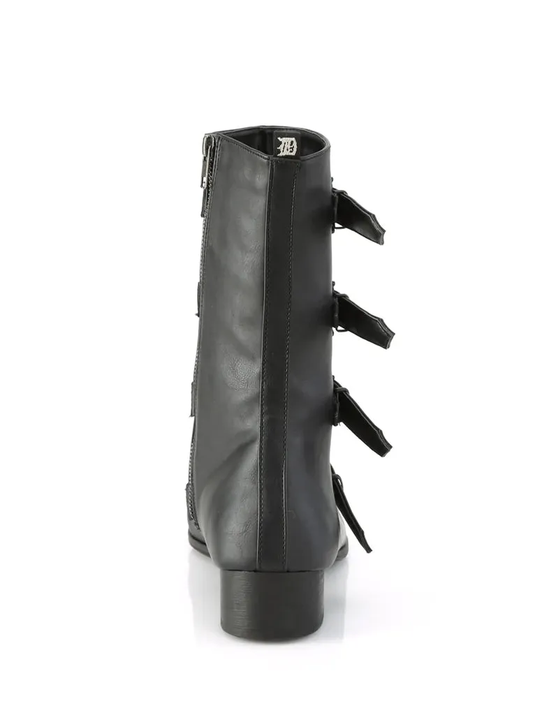 DEMONIA WARLOCK-110-B - BLACK VEGAN LEATHER - MENS US SIZE 11