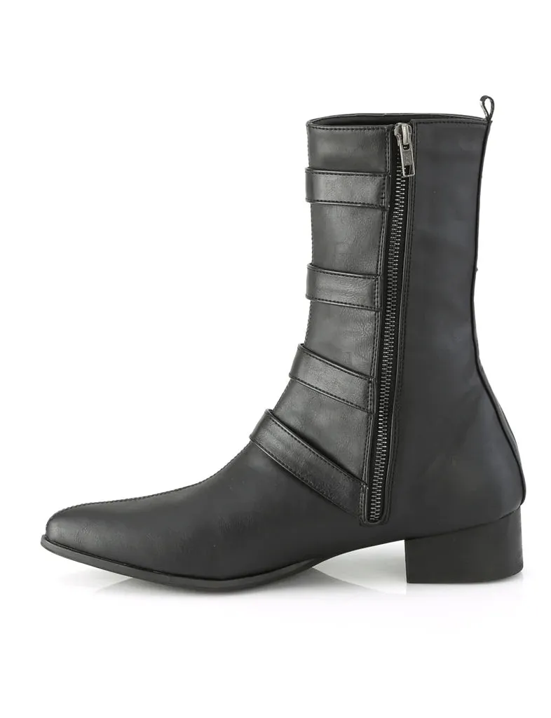 DEMONIA WARLOCK-110-B - BLACK VEGAN LEATHER - MENS US SIZE 11