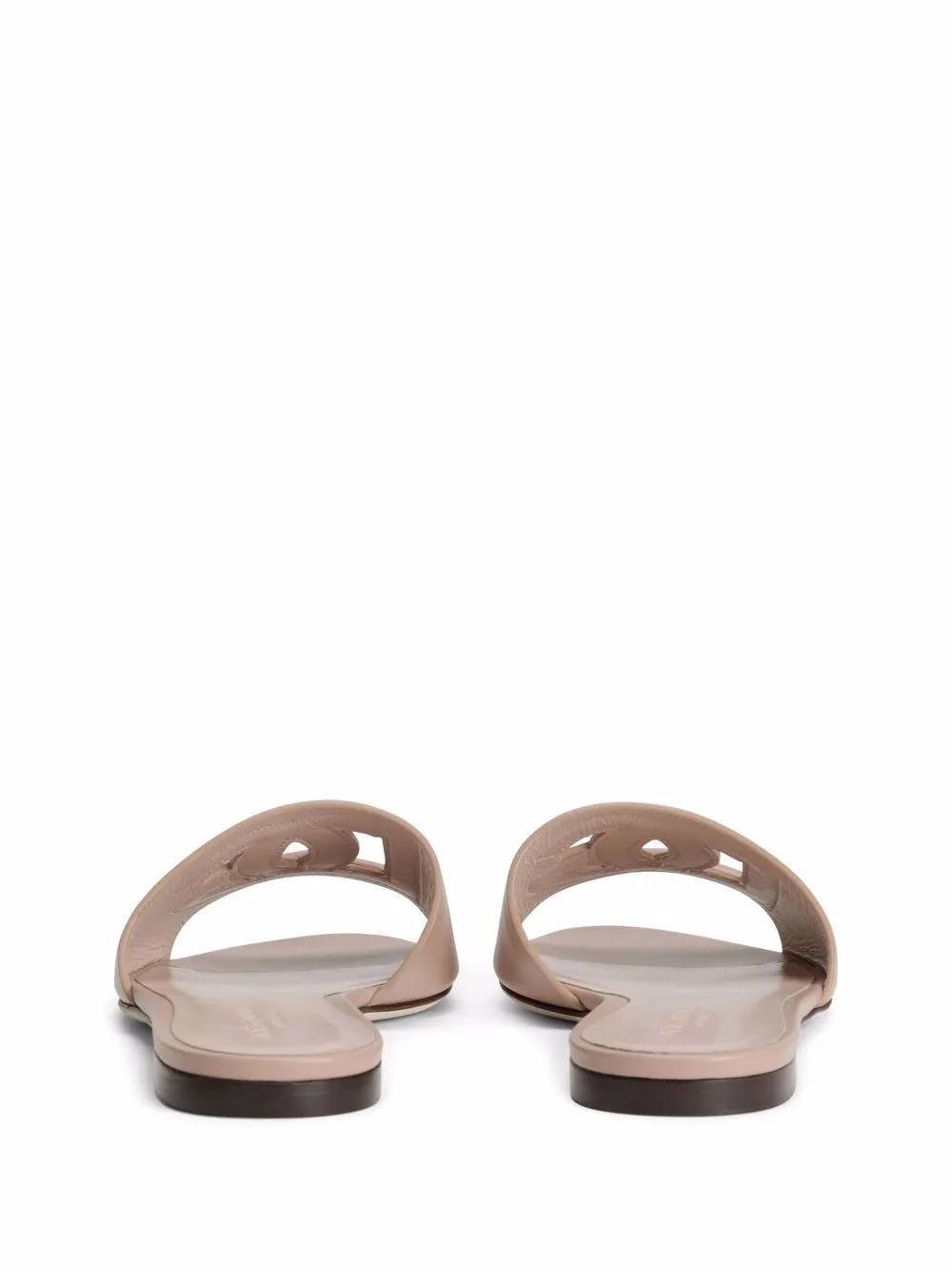 Dg logo leather flat sandals