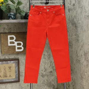 DG2 by Diane Gilman Women's Virtual Stretch Cropped Skinny Jeans Red 4