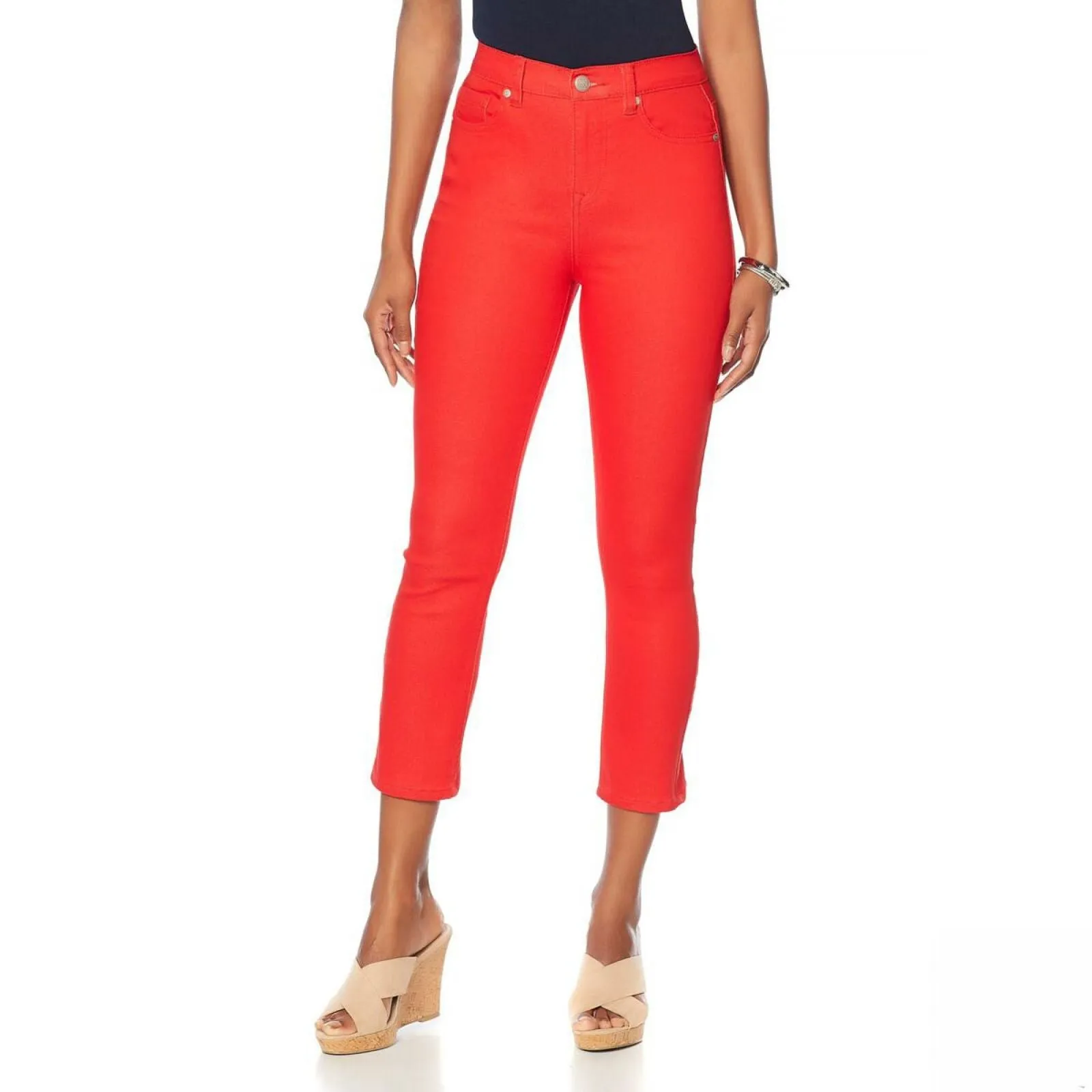 DG2 by Diane Gilman Women's Virtual Stretch Fashion Cropped Skinny Jeans