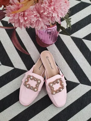 DMB Pink Embellished Mules