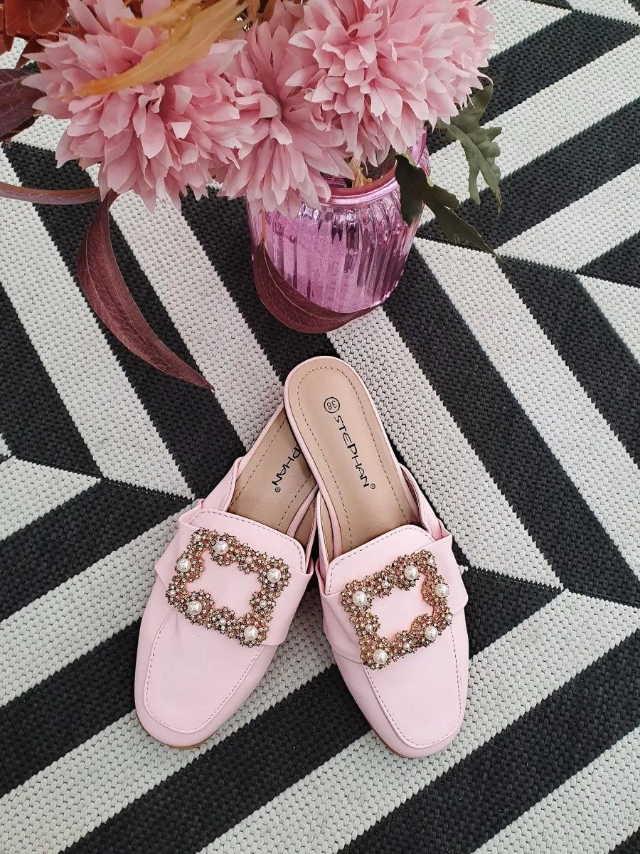 DMB Pink Embellished Mules