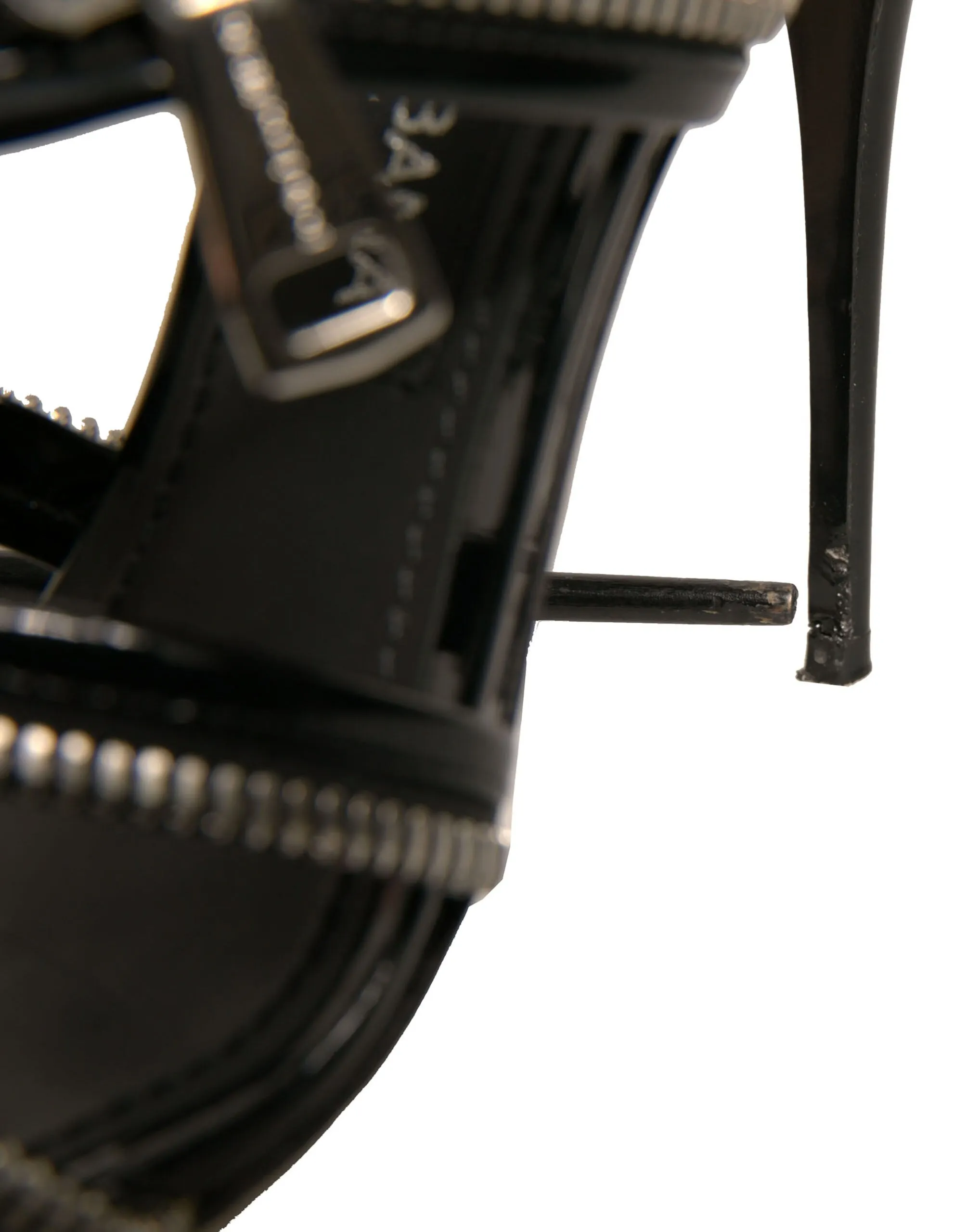 Dolce&Gabbana Women Black Sandals Leather Zip Strappy High Heel Shoes Size EU 38
