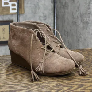 Dr. Scholls Womens Wedges Tassel Lace Up Shoes 166689fe55b720 Brown 7M
