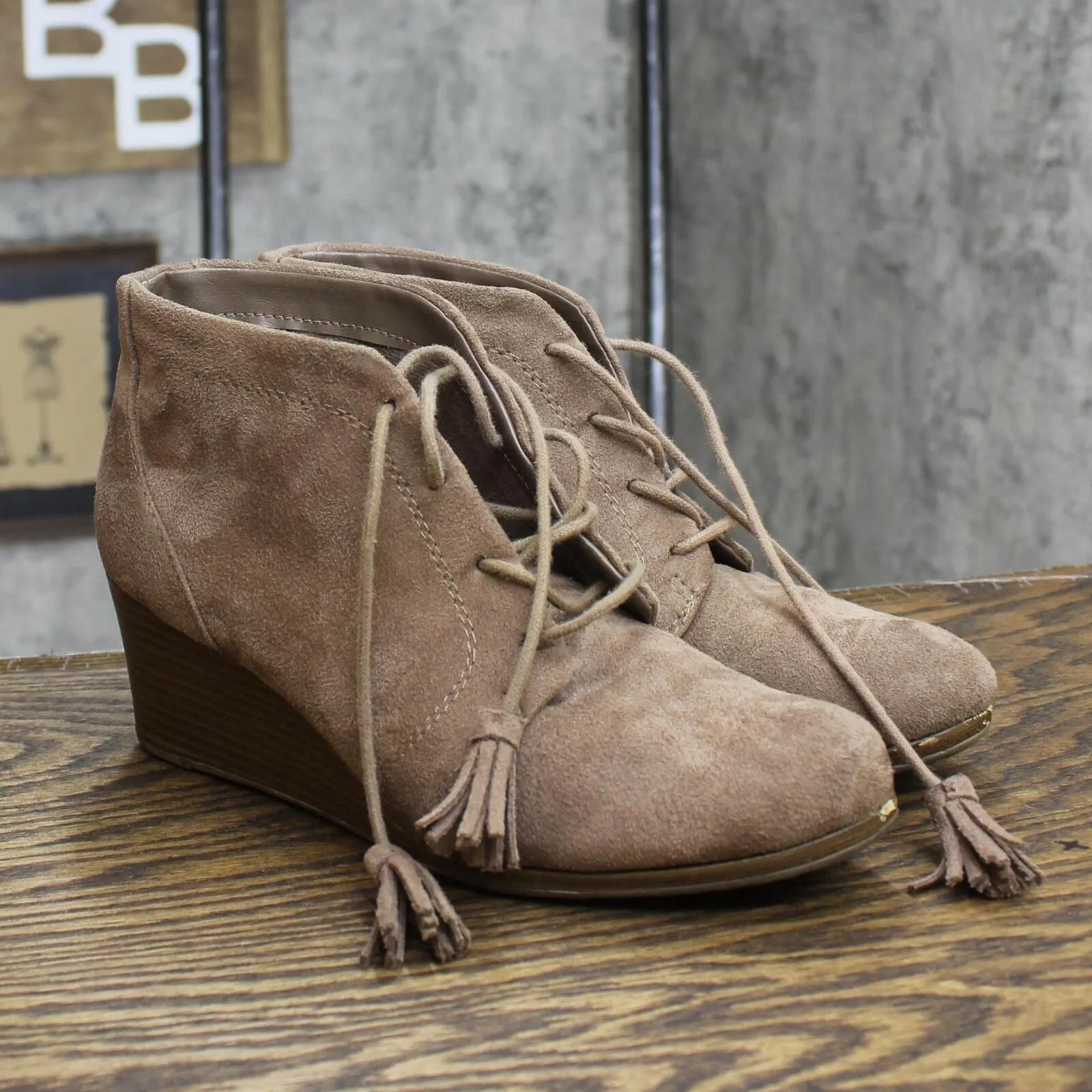 Dr. Scholls Womens Wedges Tassel Lace Up Shoes 166689fe55b720 Brown 7M