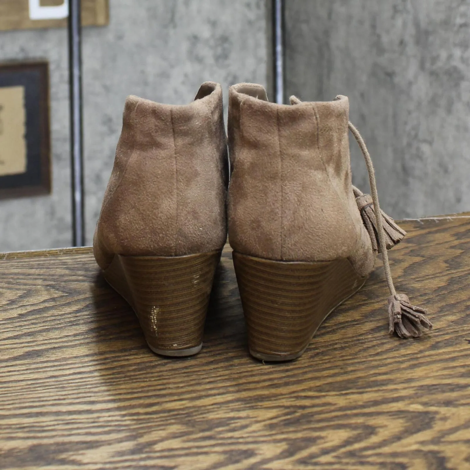 Dr. Scholls Womens Wedges Tassel Lace Up Shoes 166689fe55b720 Brown 7M