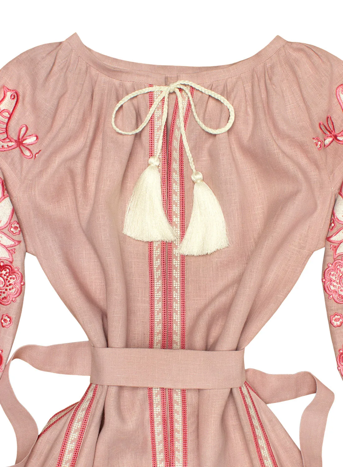 Dusty pink Kaftan with embroidery