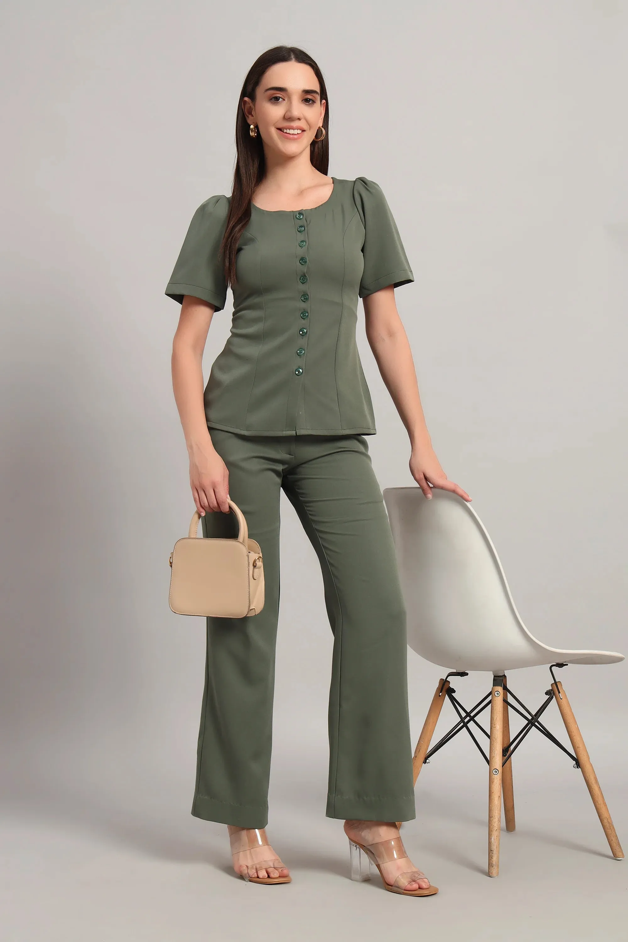 Ease Mode Co-ord, Olive Green