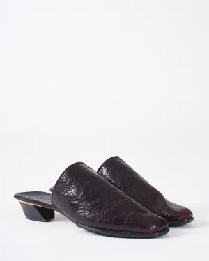east shearling lined mule - dark red