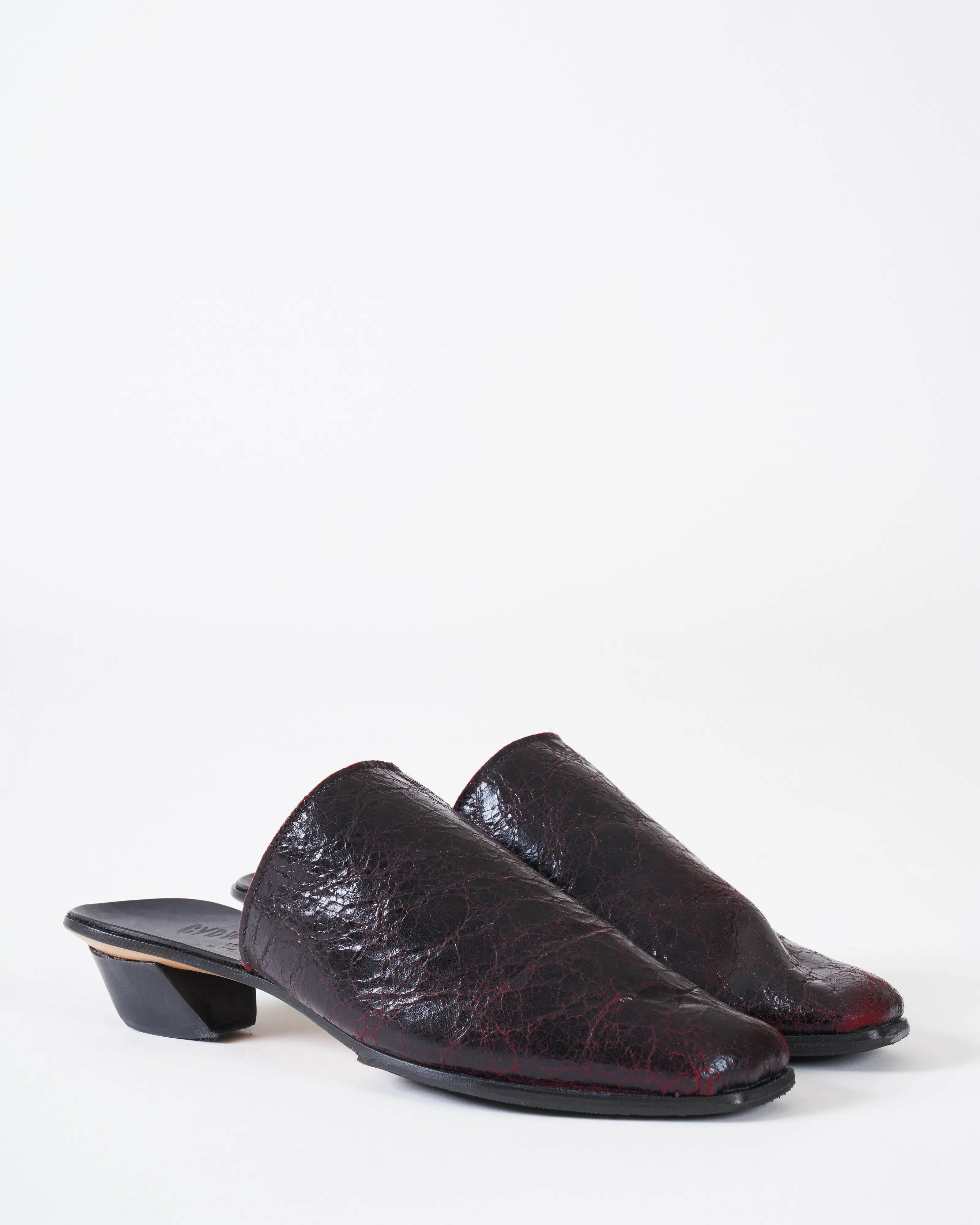 east shearling lined mule - dark red
