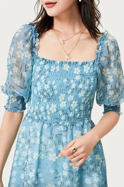 EDELWEISS FLORAL-PRINT MINI DRESS