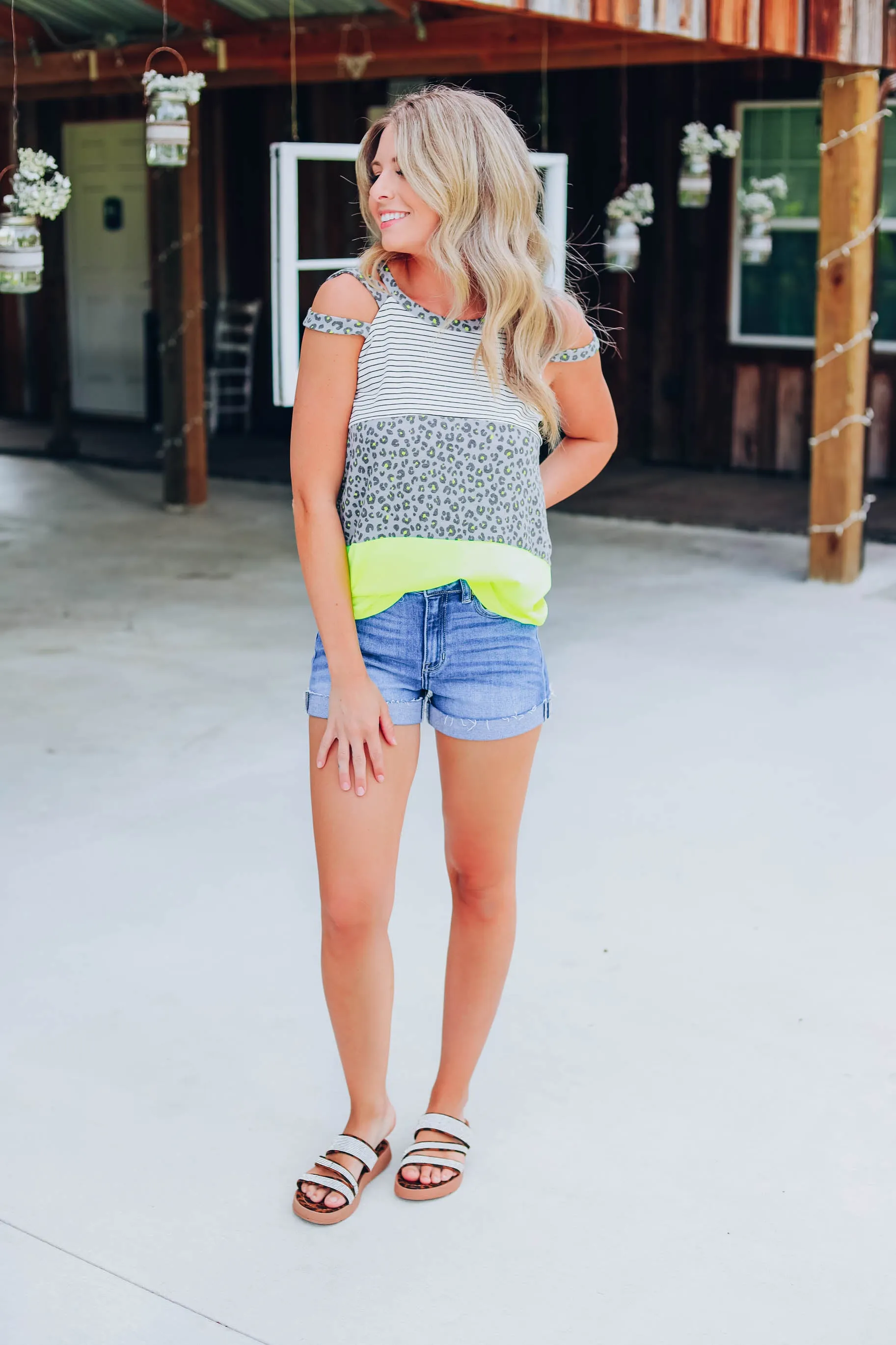 Electric Color Block Tank - Neon Lime