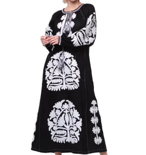 Embroidered applique dress