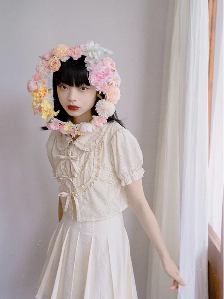 Ethereal Lace Ruffle Blouse