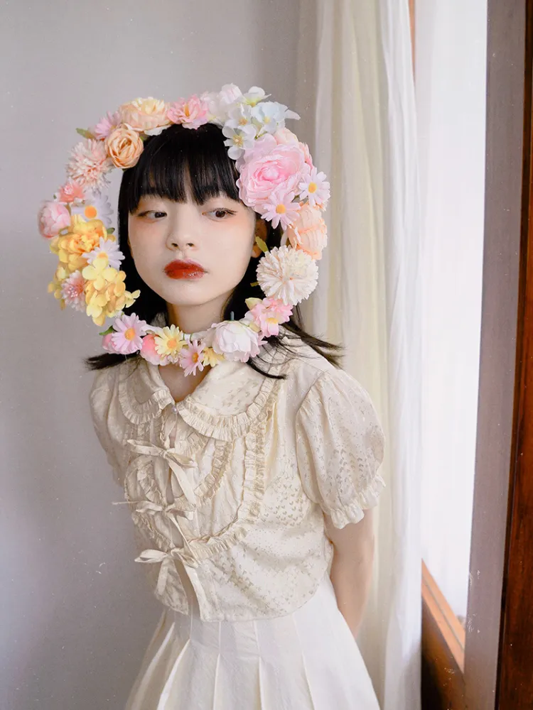 Ethereal Lace Ruffle Blouse