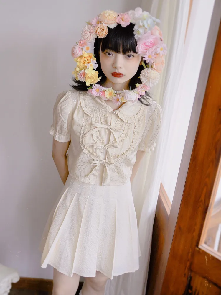 Ethereal Lace Ruffle Blouse
