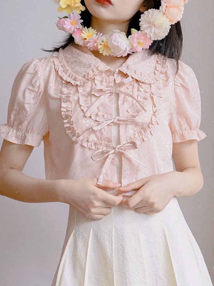 Ethereal Lace Ruffle Blouse