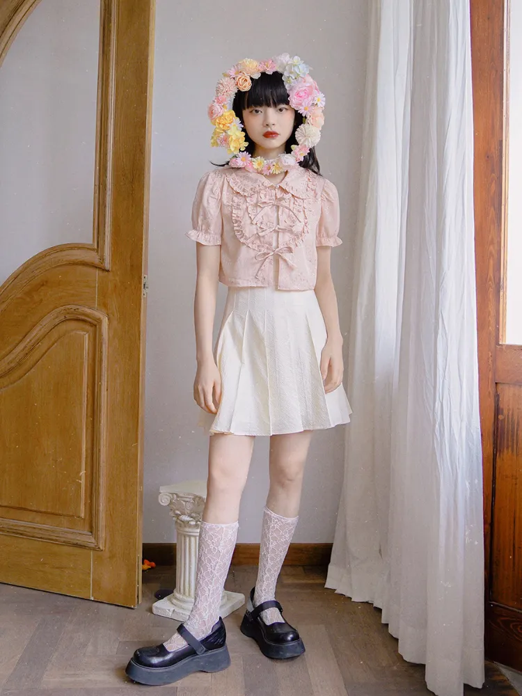 Ethereal Lace Ruffle Blouse