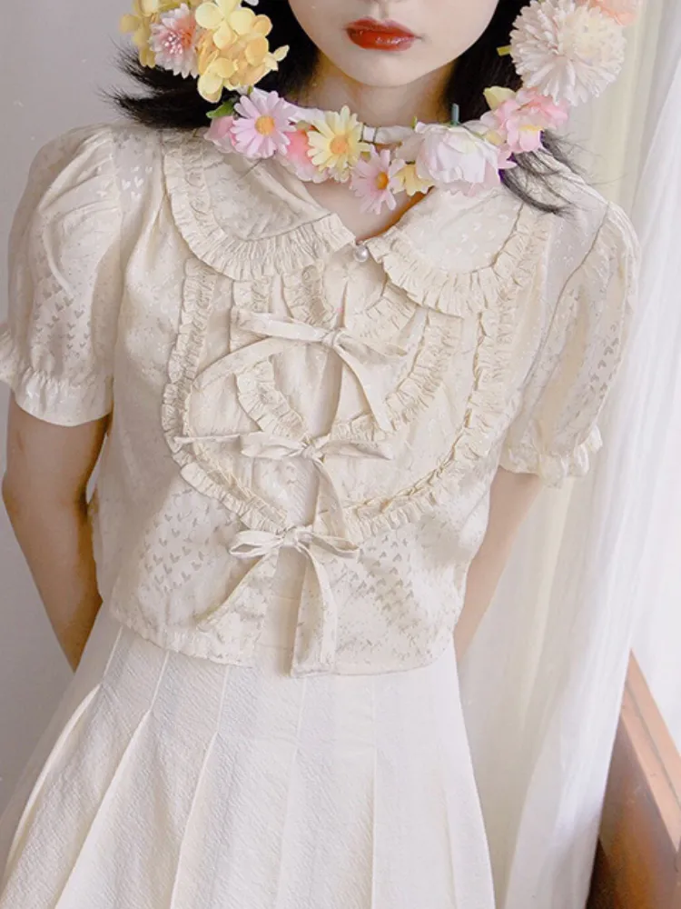 Ethereal Lace Ruffle Blouse