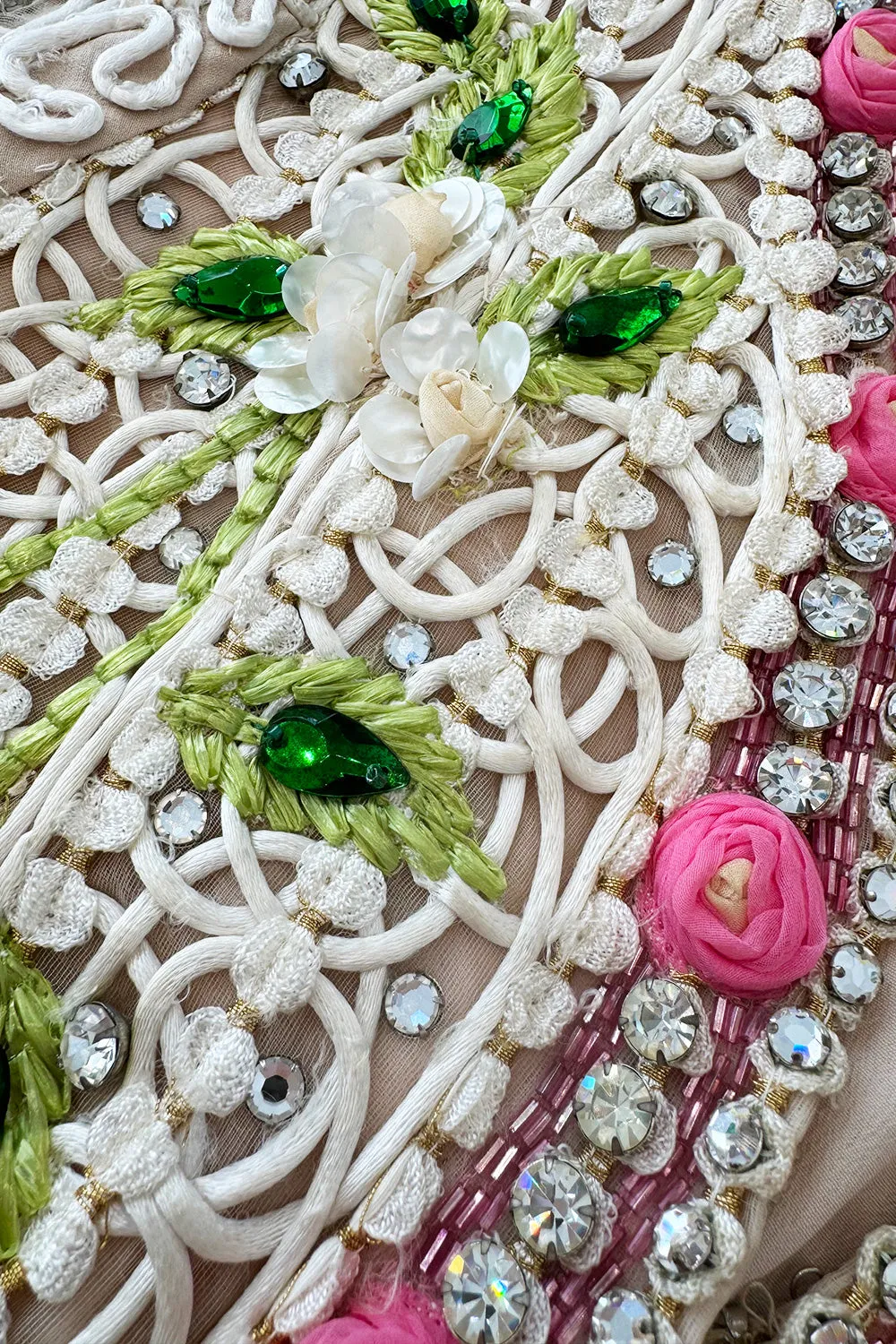 Exquisite 1960s Mr Blackwell One Off Highly Detailed & Embellished Ivory Sheath Dress
