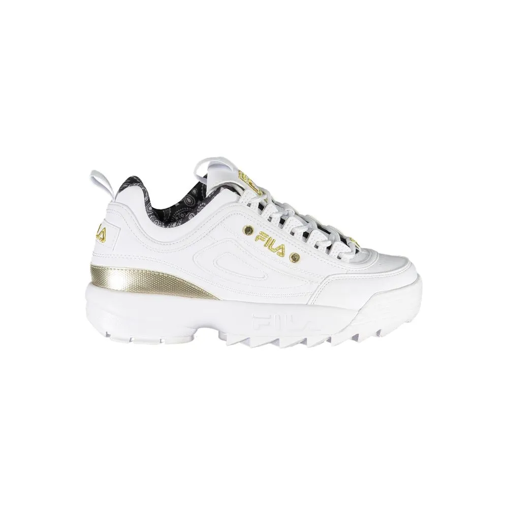 Exquisite White Lace-Up Sneakers