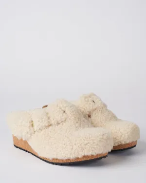 fanny teddy/shearling wedge - eggshell shearling