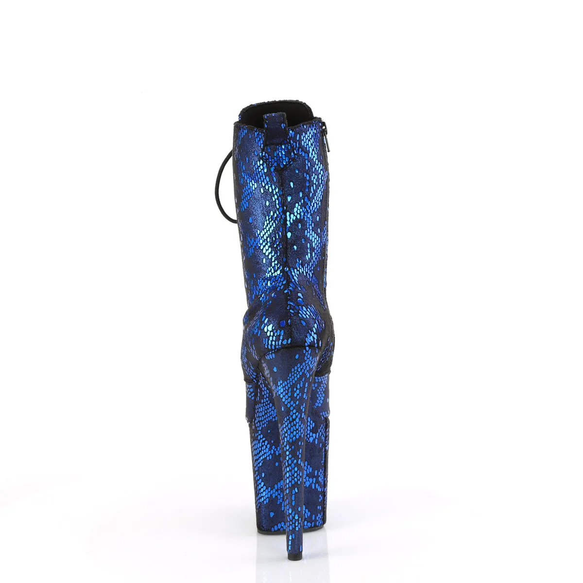FLAMINGO-1040SPF  Blue Metallic Snake Print Fabric/M