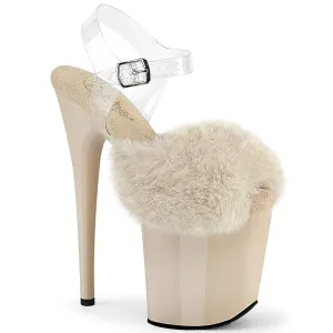FLAMINGO-808FUR  Cream Faux Fur-Clear TPU/Cream