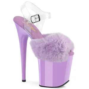FLAMINGO-808FUR  Lavender Faux Fur-Clear TPU/Lavender
