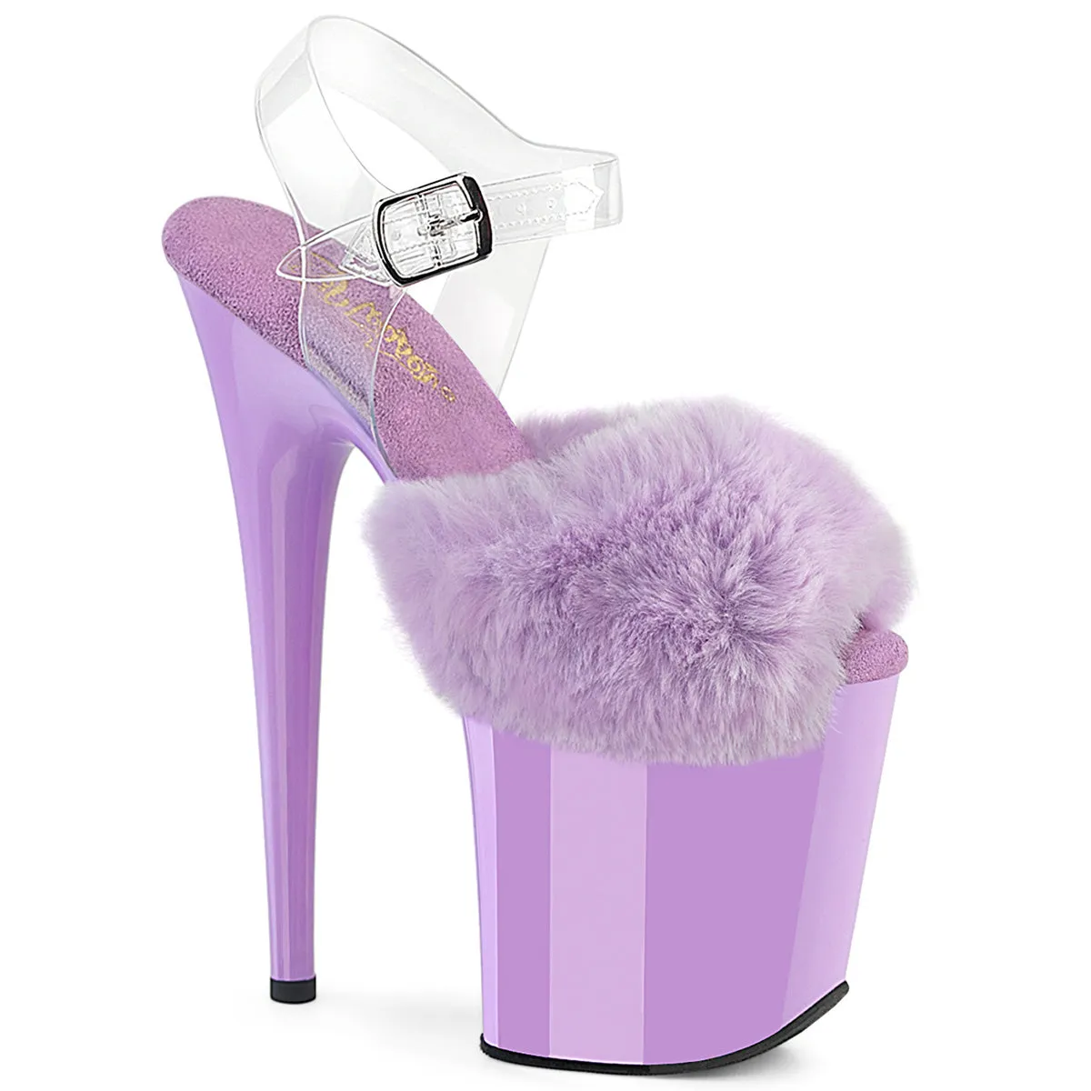 FLAMINGO-808FUR  Lavender Faux Fur-Clear TPU/Lavender