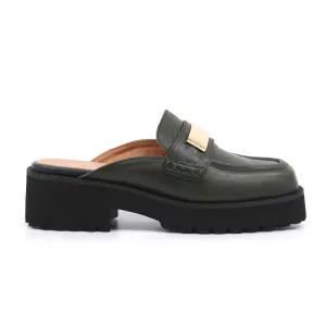 FLAT BUCKLE MULE GREEN