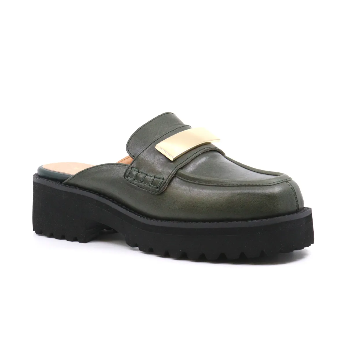 FLAT BUCKLE MULE GREEN