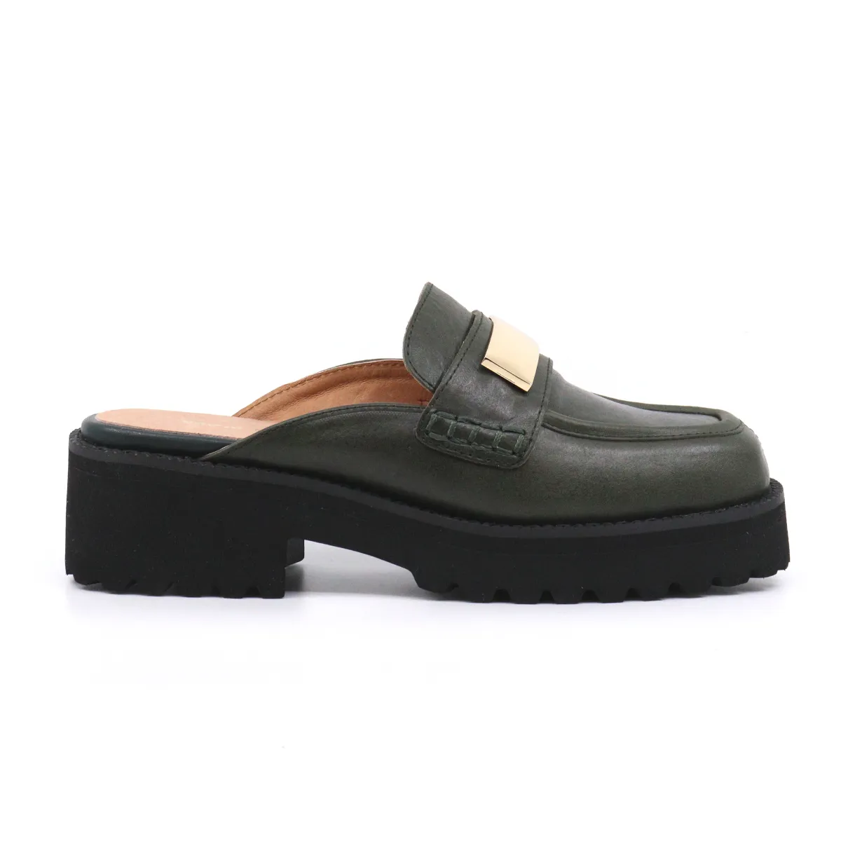 FLAT BUCKLE MULE GREEN