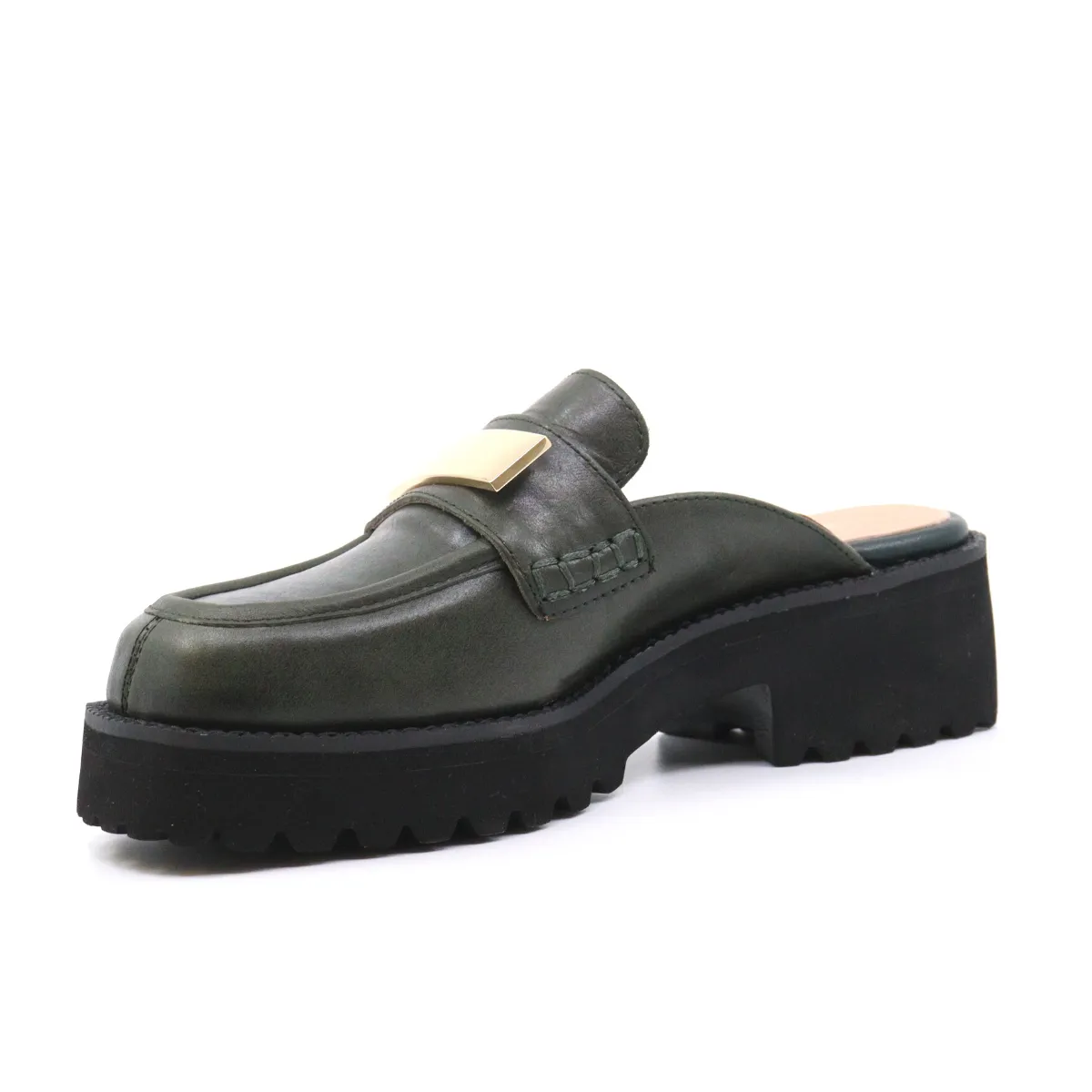 FLAT BUCKLE MULE GREEN