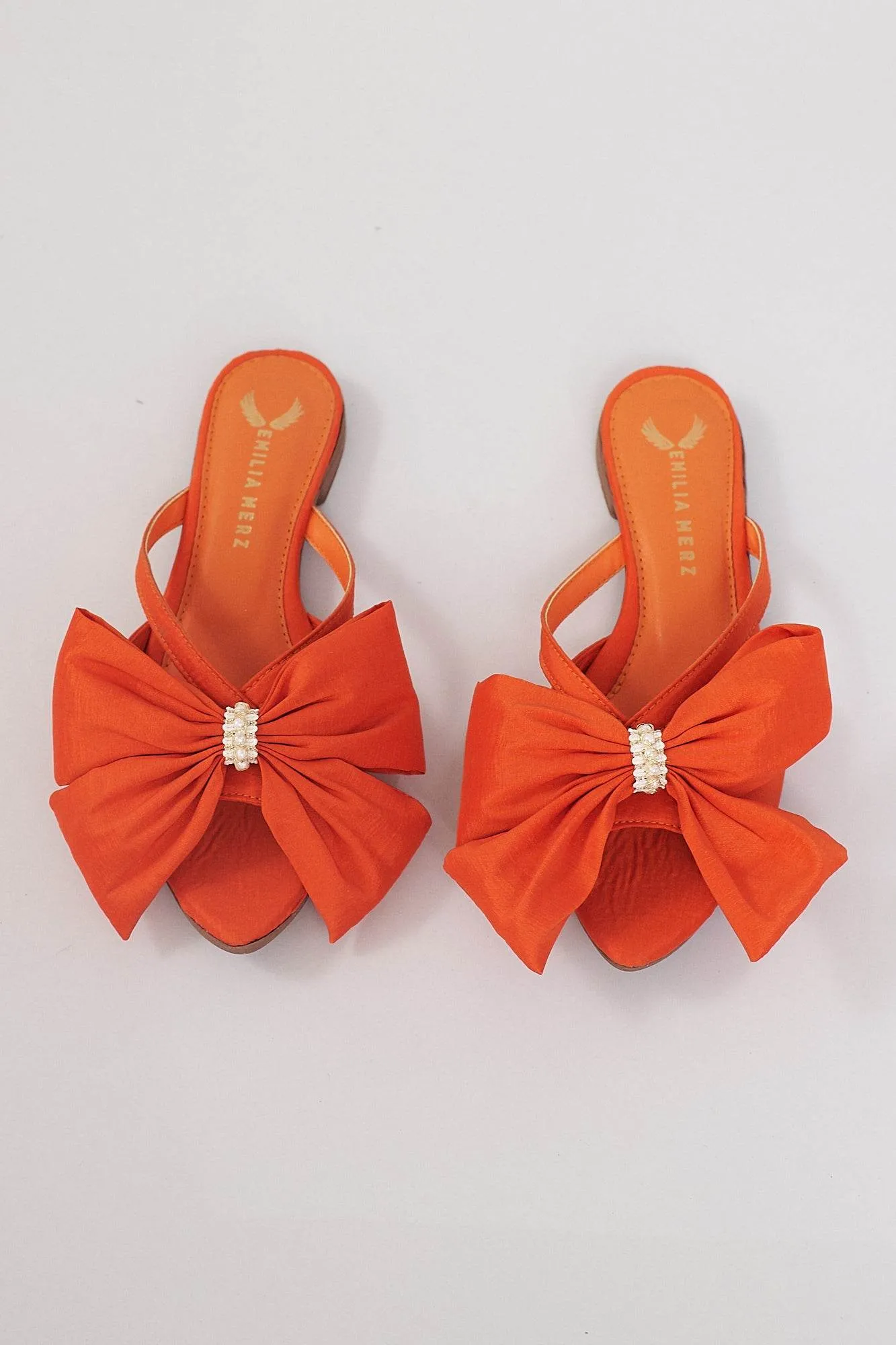 France Flats With Bow - Orange