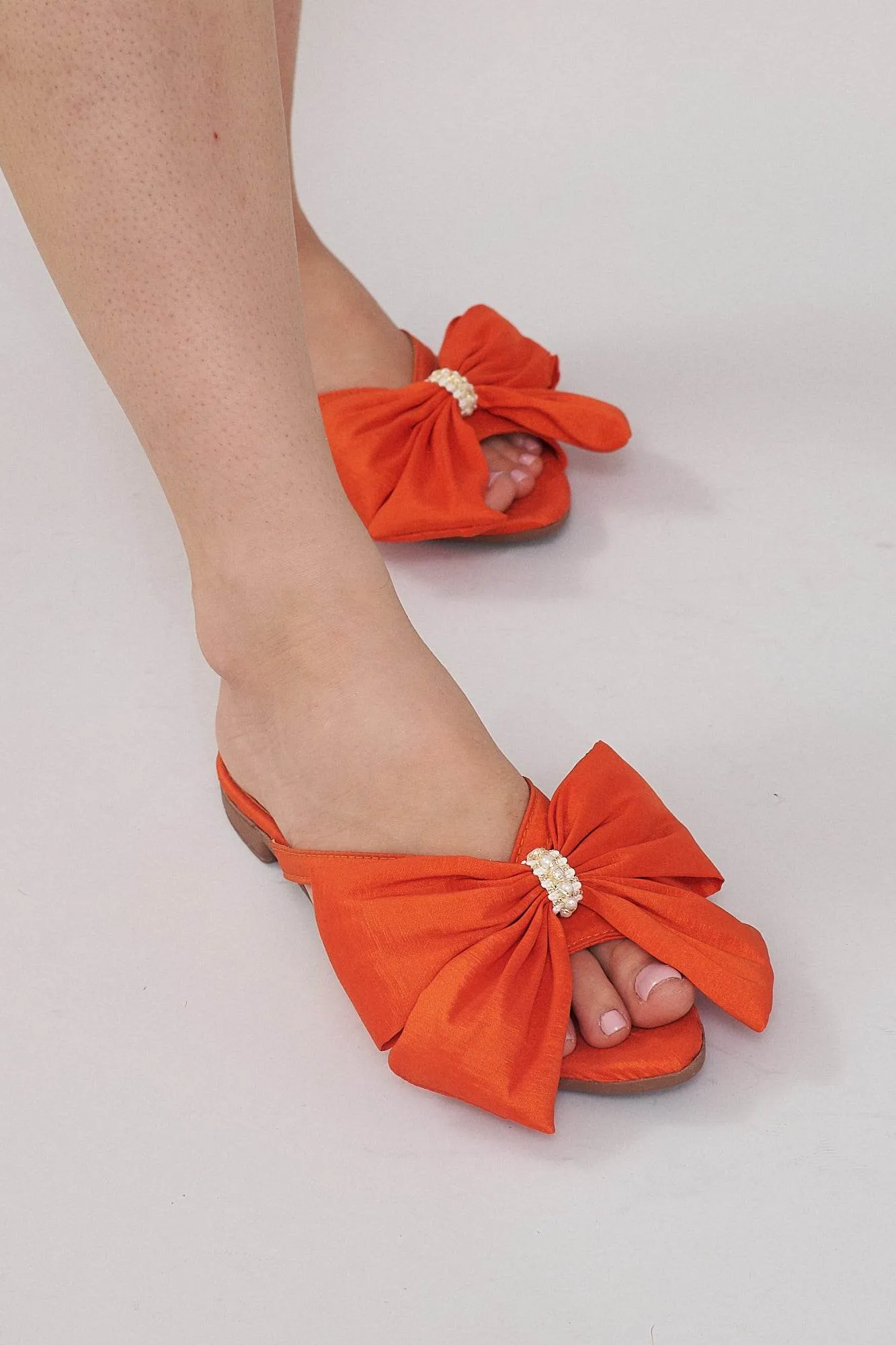 France Flats With Bow - Orange