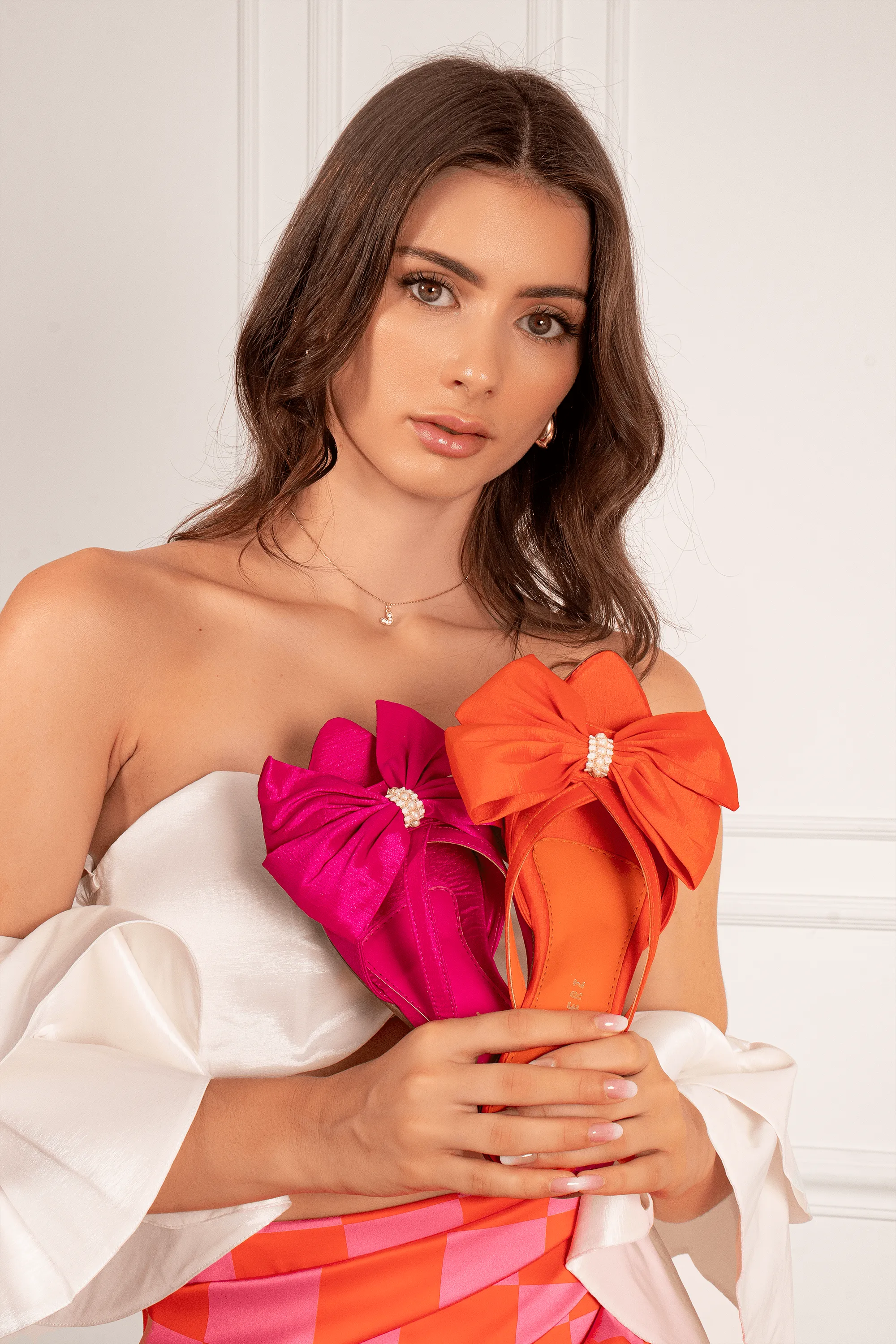 France Flats With Bow - Orange