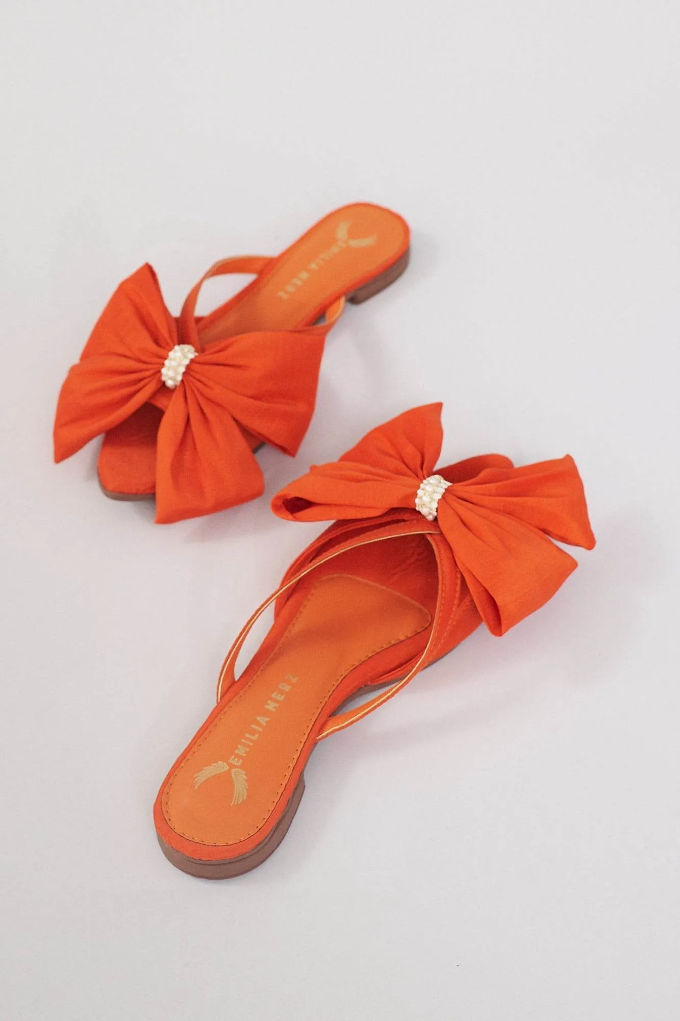 France Flats With Bow - Orange