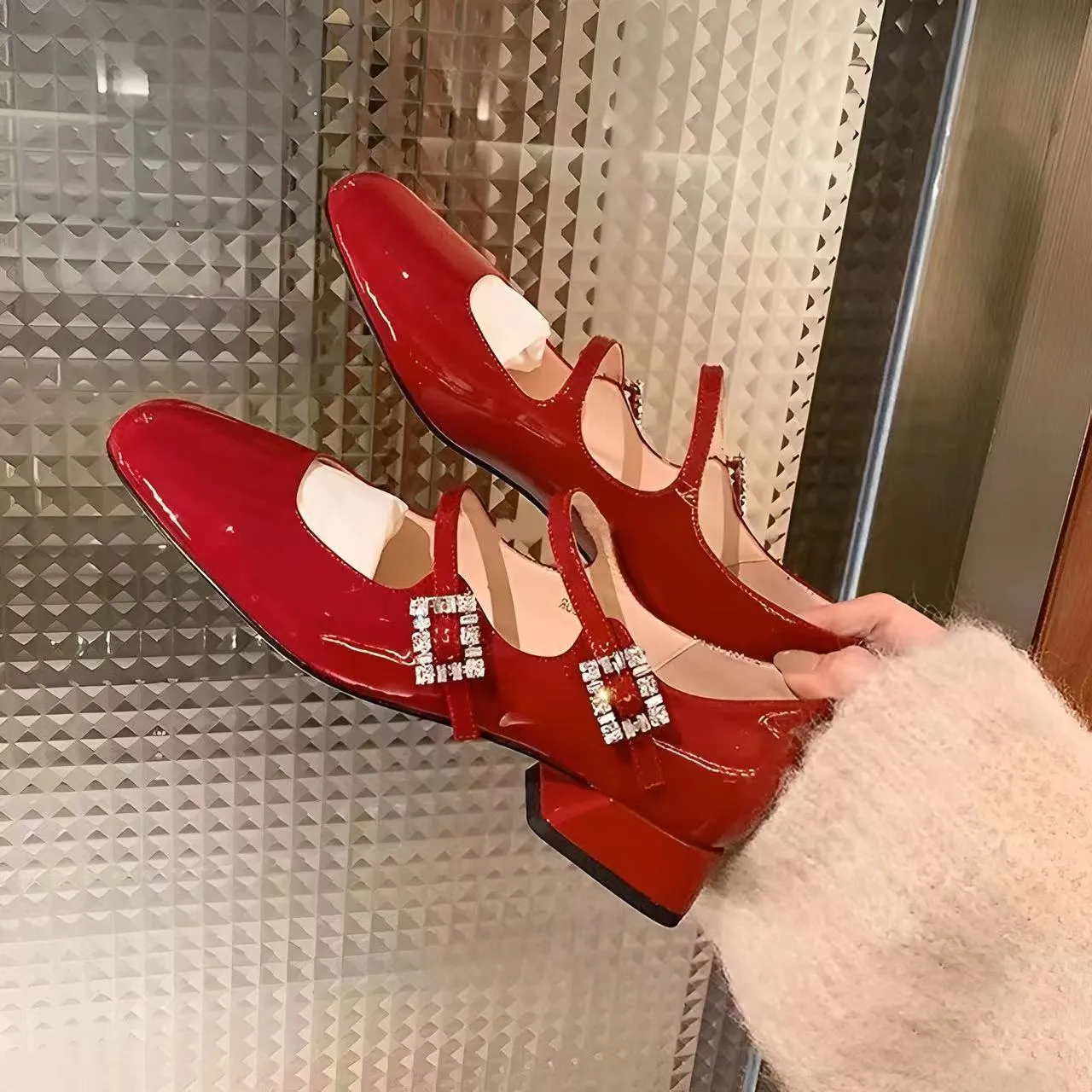 French Mary Jane Shoes, Versatile Slimming Thick Heel Women's Shoes
