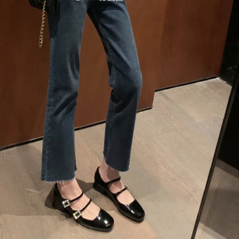 French Mary Jane Shoes, Versatile Slimming Thick Heel Women's Shoes