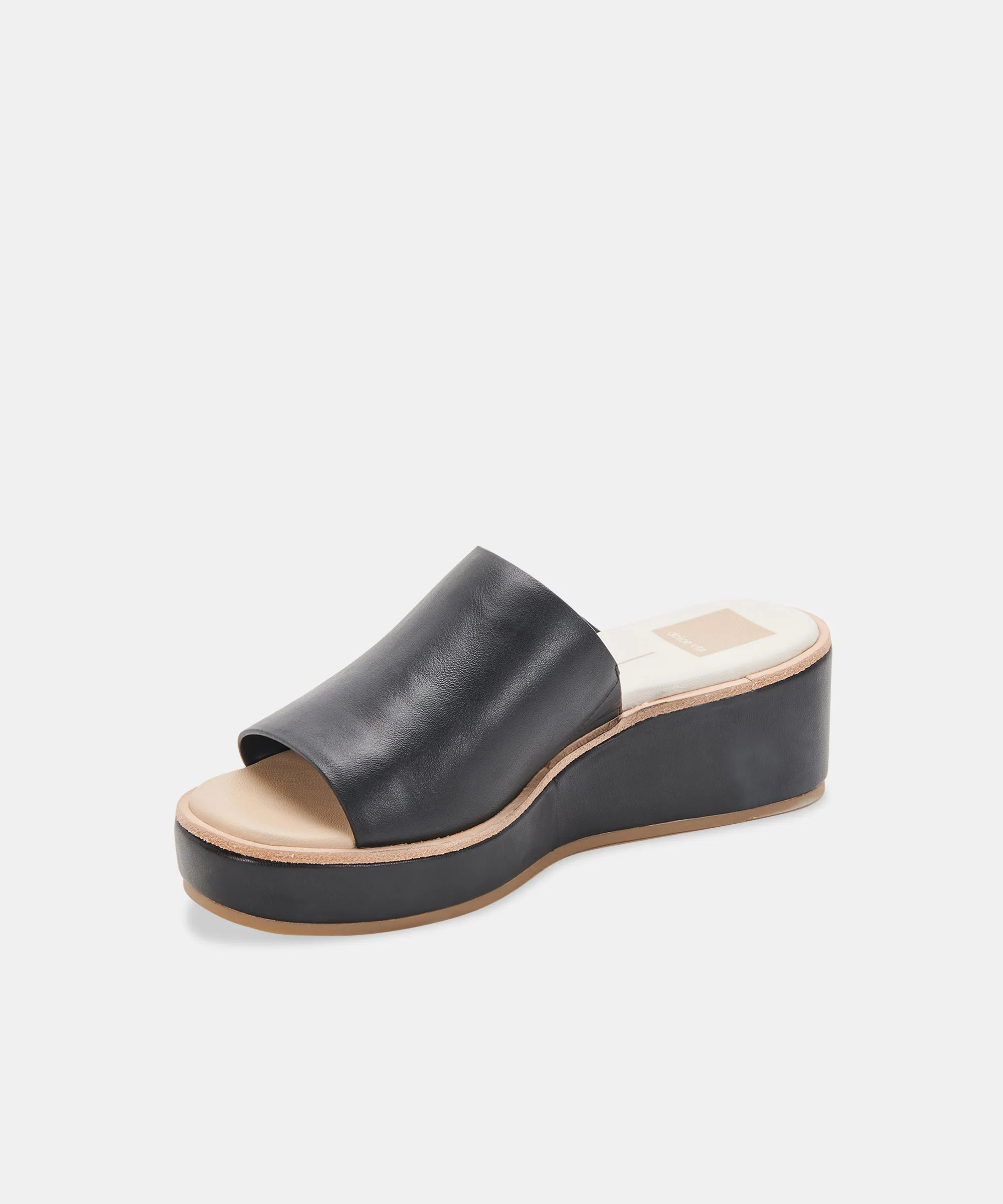 FRETA WEDGES ONYX LEATHER