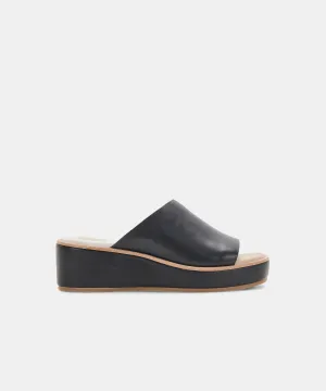 FRETA WEDGES ONYX LEATHER