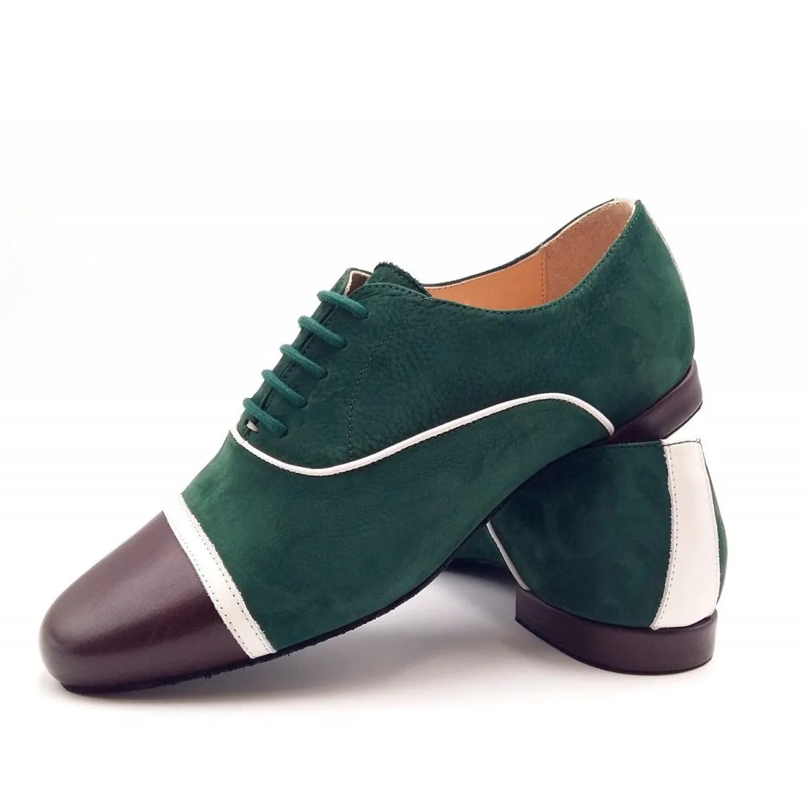 Gavin / Green Nubuck & Brown Leather