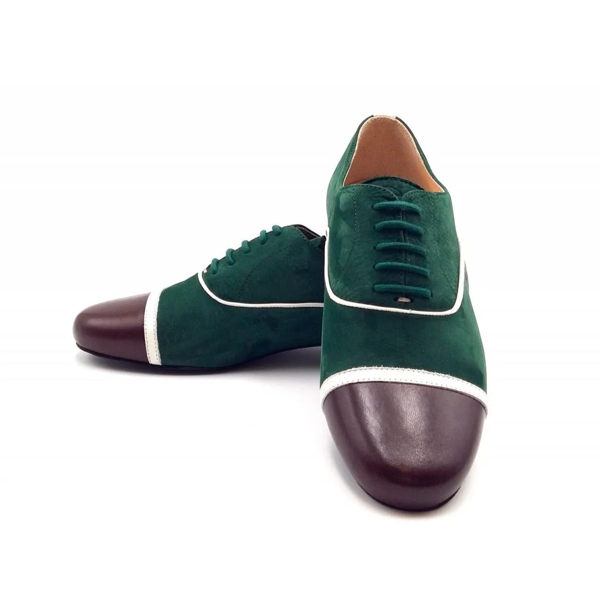 Gavin / Green Nubuck & Brown Leather