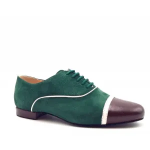 Gavin / Green Nubuck & Brown Leather