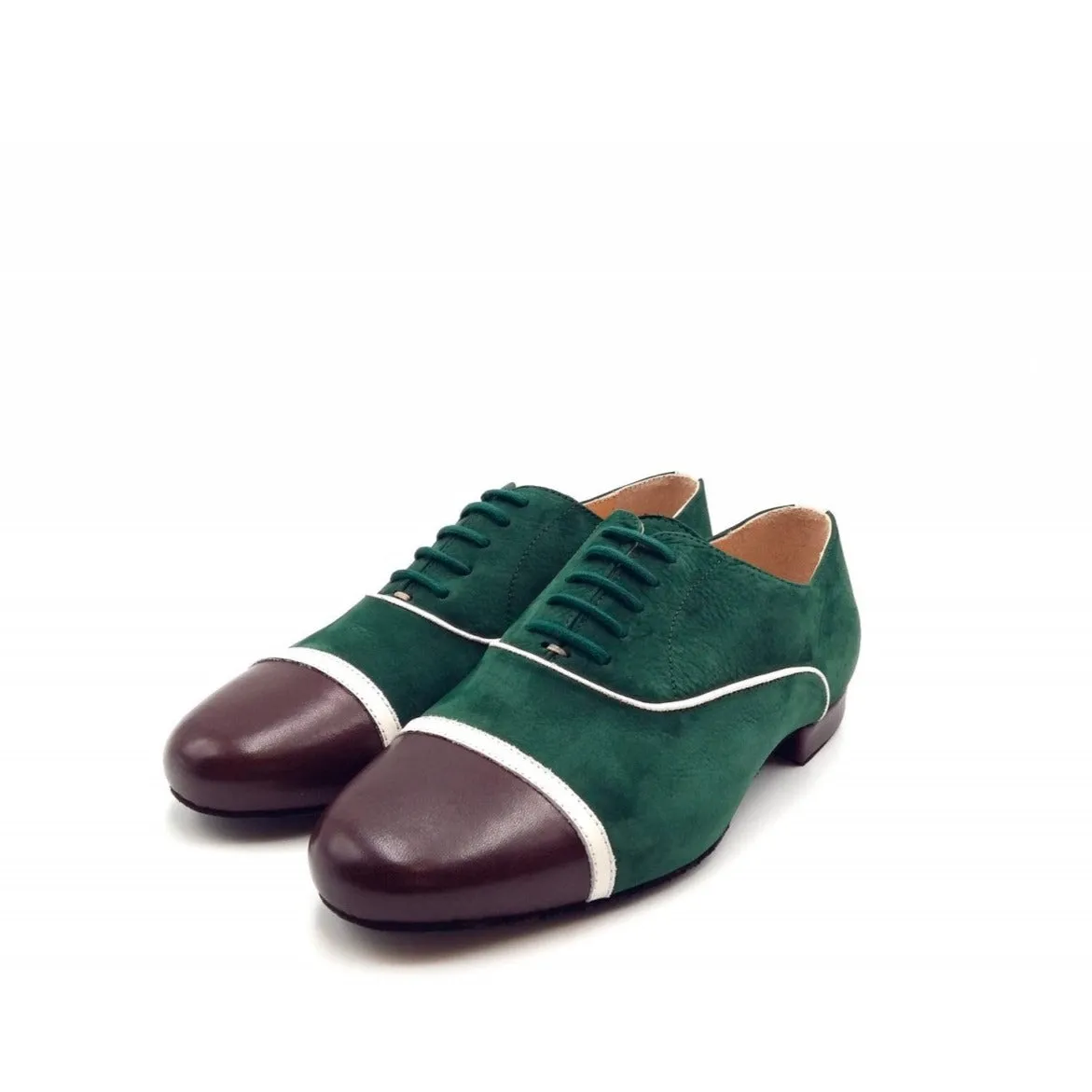 Gavin / Green Nubuck & Brown Leather