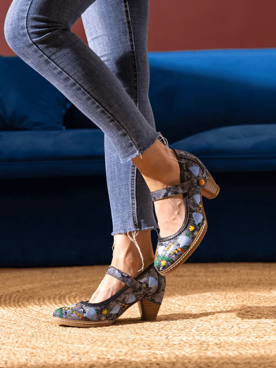 Georgina Floral Leather Pump