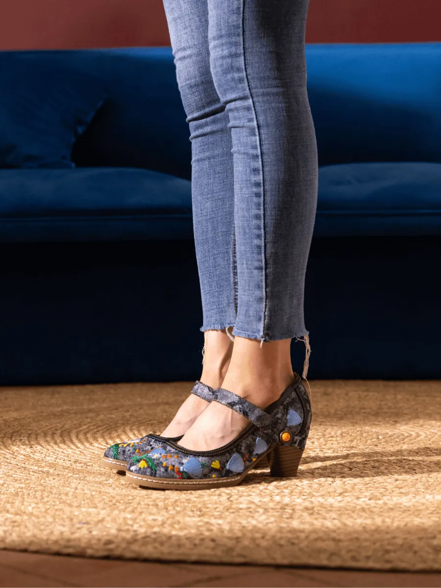 Georgina Floral Leather Pump